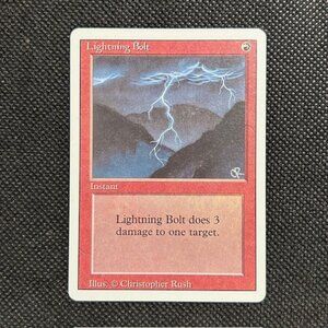 1994 MTG Magic The Gathering Revised Edition Lightning Bolt LP